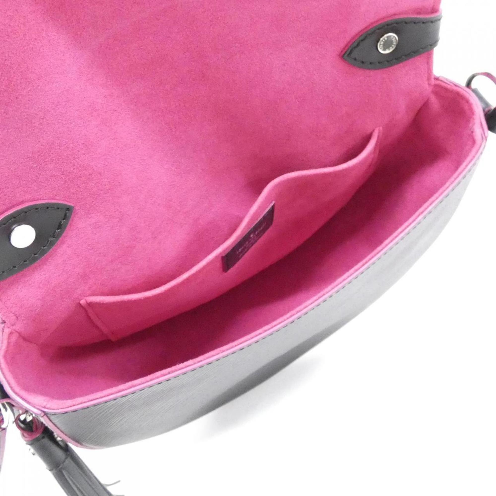 Louis Vuitton Black Hot Pink Leather Shoulder Bag