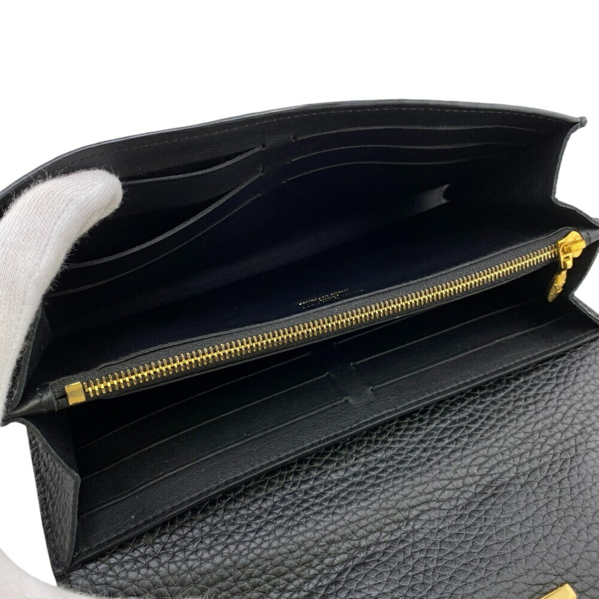 Louis Vuitton Black Leather Long Wallet