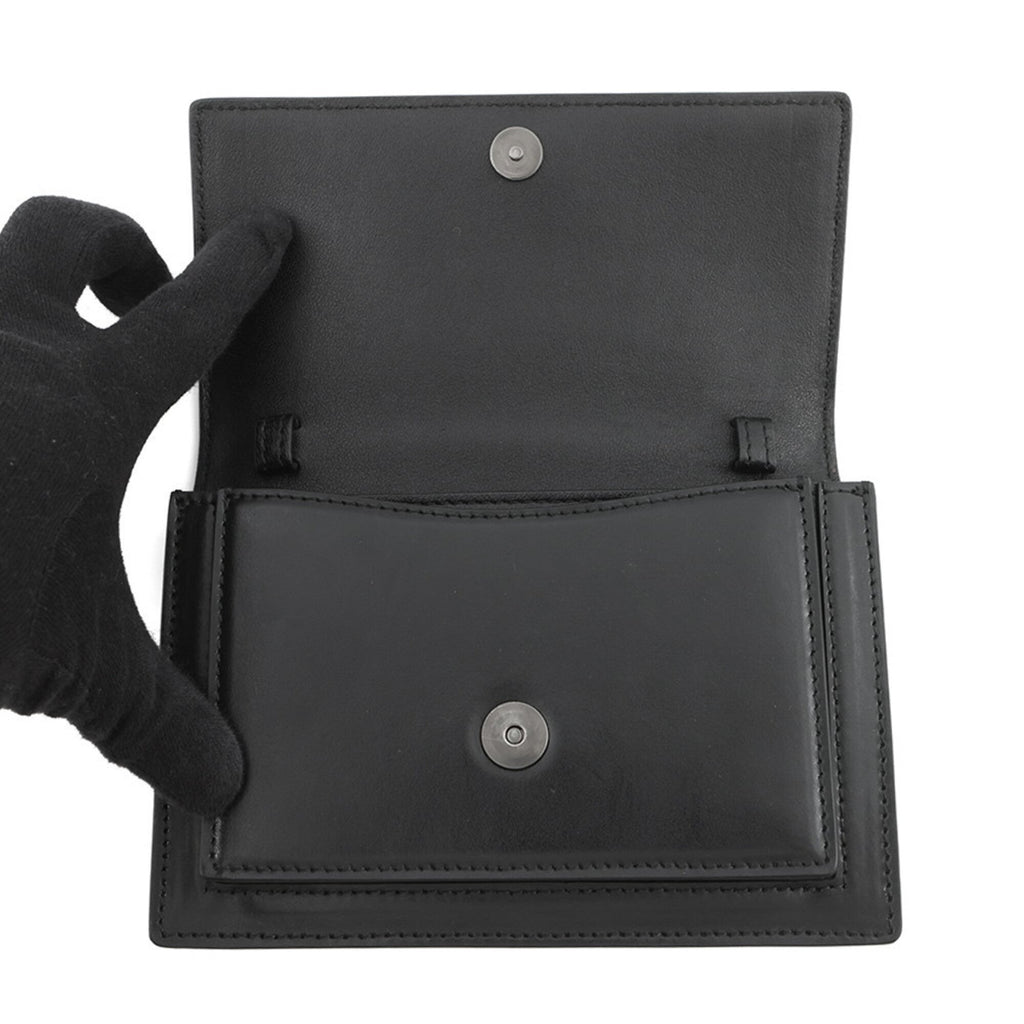 Balenciaga Black Leather Handbag Pouch Shoulder
