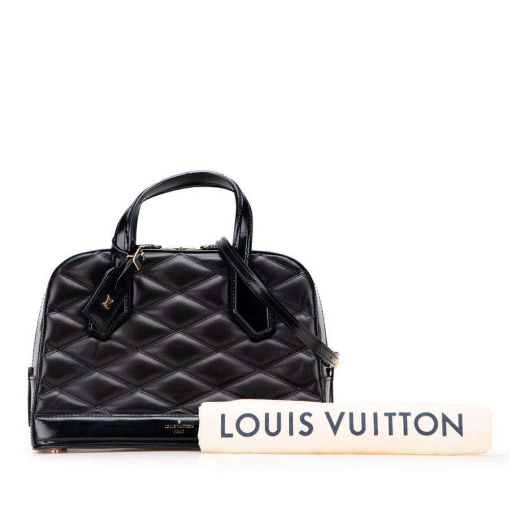 Louis Vuitton Black Leather Handbag Shoulder Bag