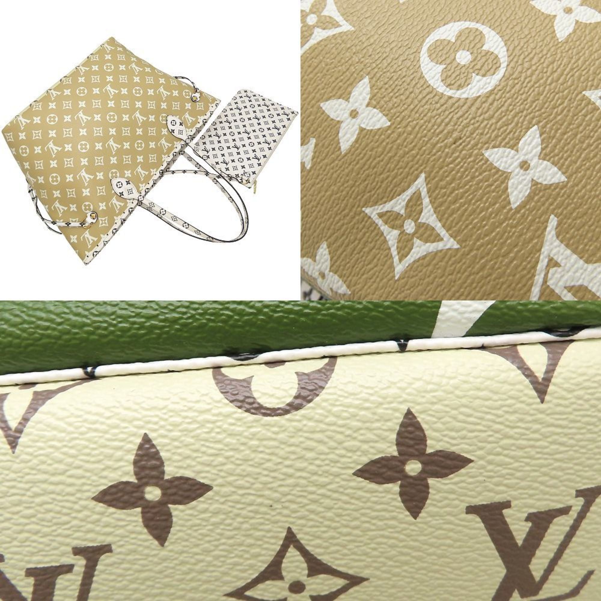 Louis Vuitton Beige Khaki Monogram Tote Bag