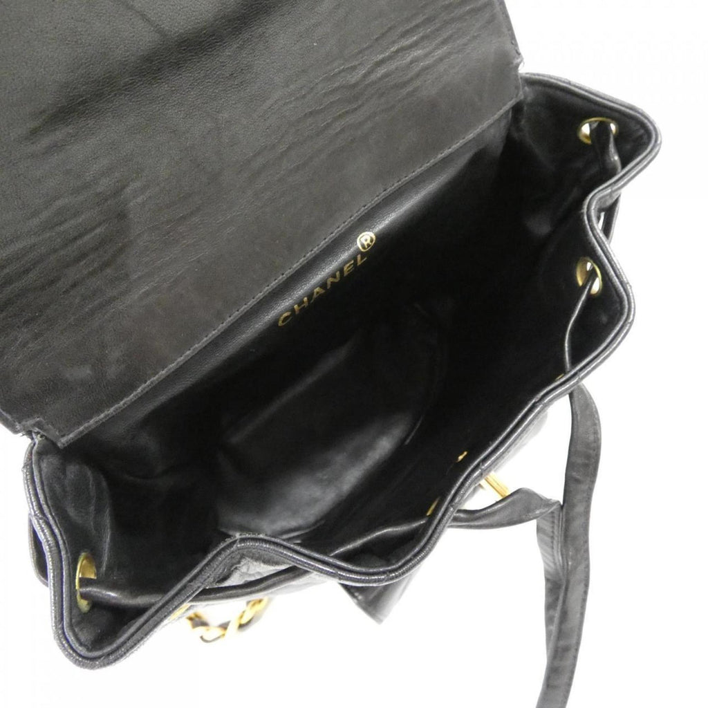 Chanel Black Leather Backpack