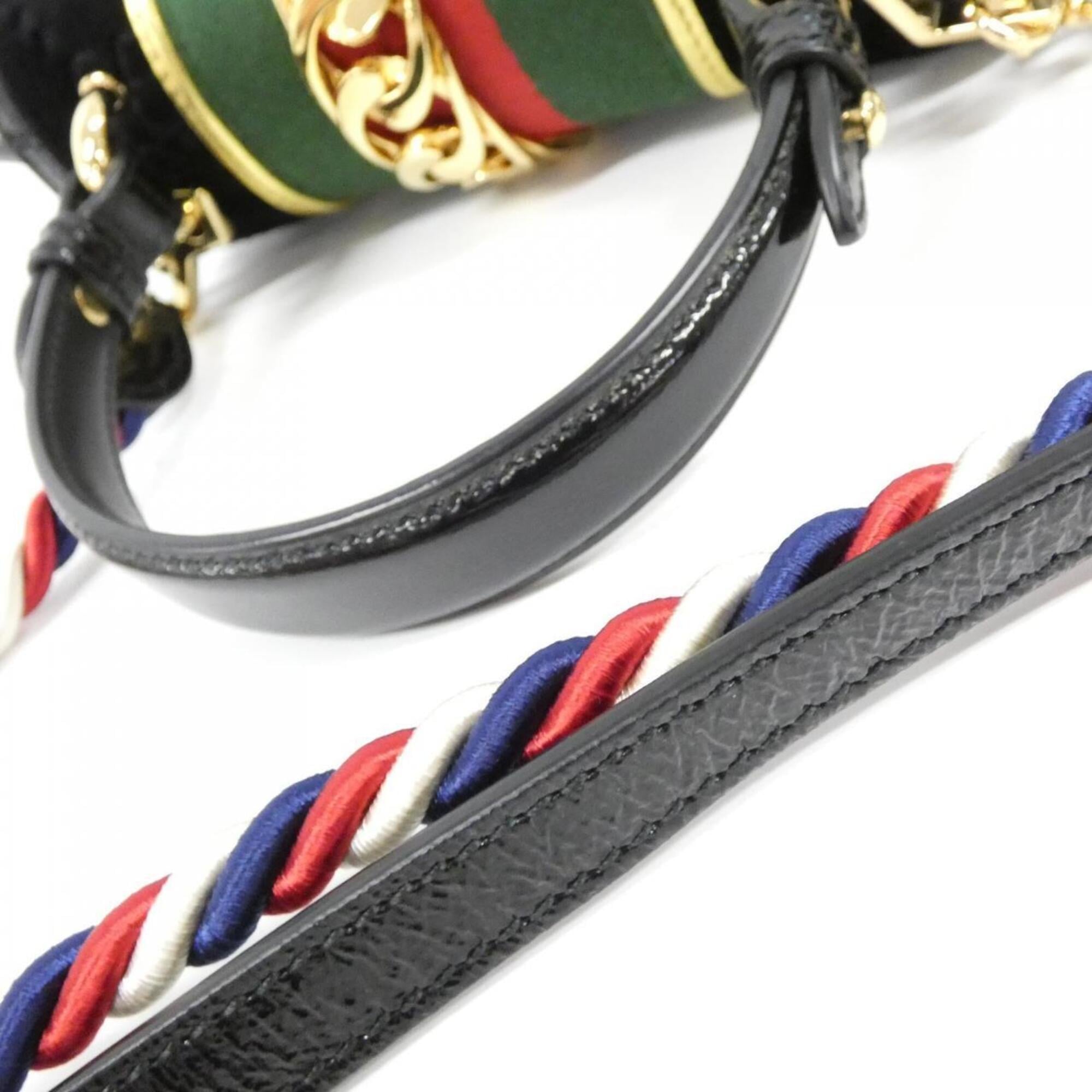 Gucci Black Velvet Leather Handbag (Pre-Owned)
