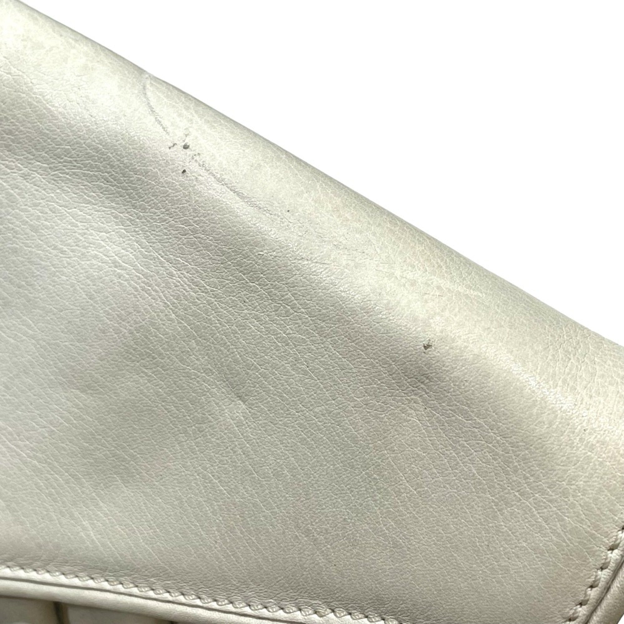 Celine White Leather Shoulder Bag