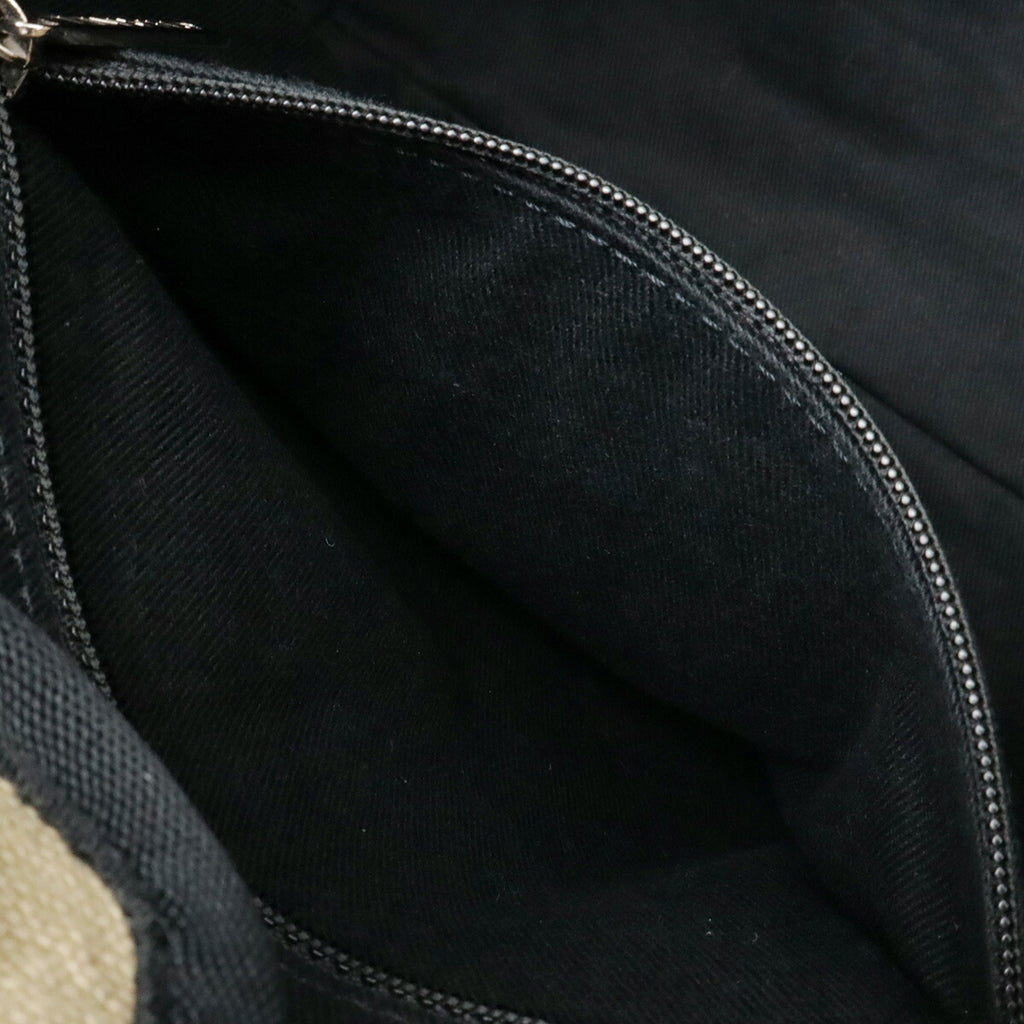 Chanel Beige Black Canvas Shoulder Bag Tote Bag