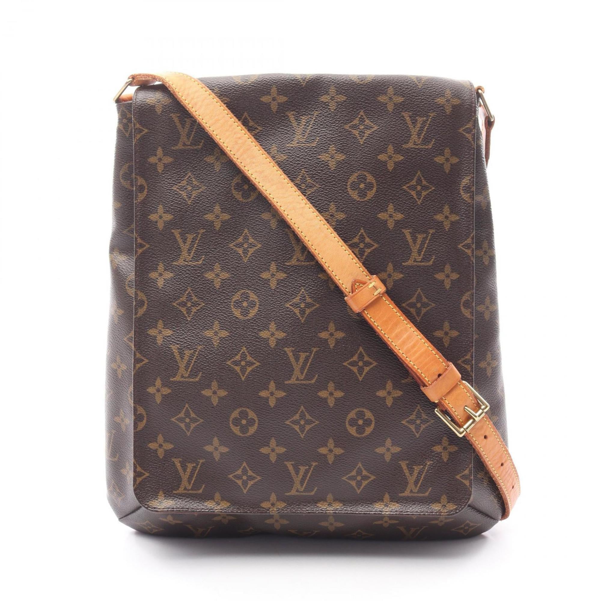 Louis Vuitton Brown Coated Canvas Leather Handbag Shoulder Bag