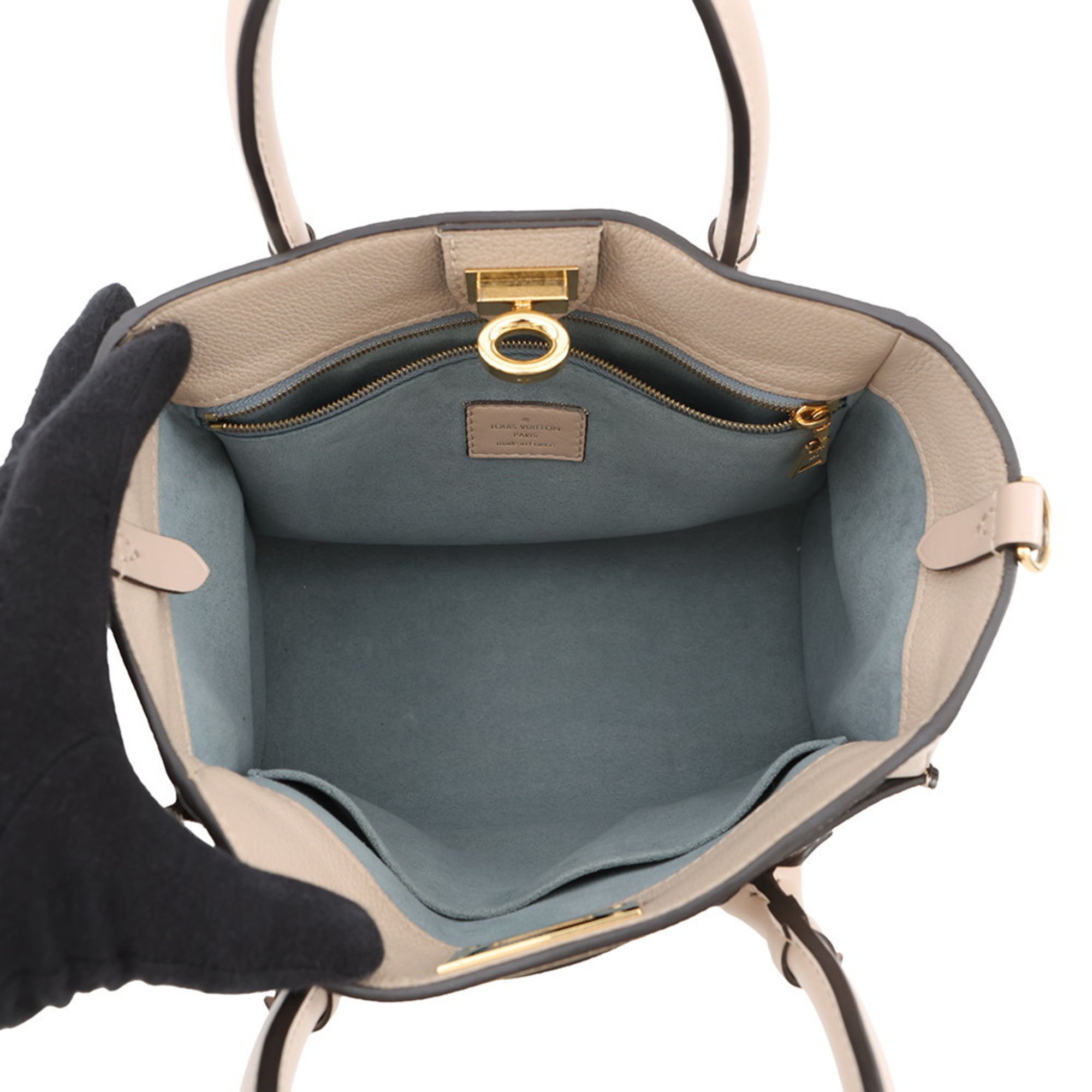 Louis Vuitton Grayish Light Blue Monogram Leather Handbag Shoulder Bag