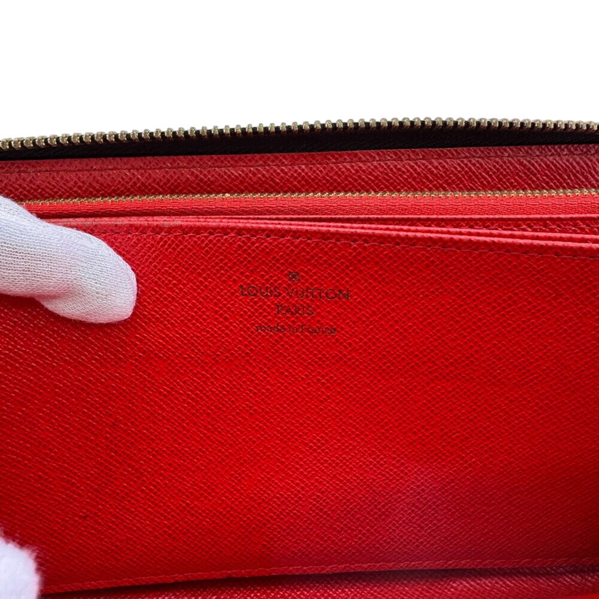 Louis Vuitton Brown Red Color Leather Long Wallet