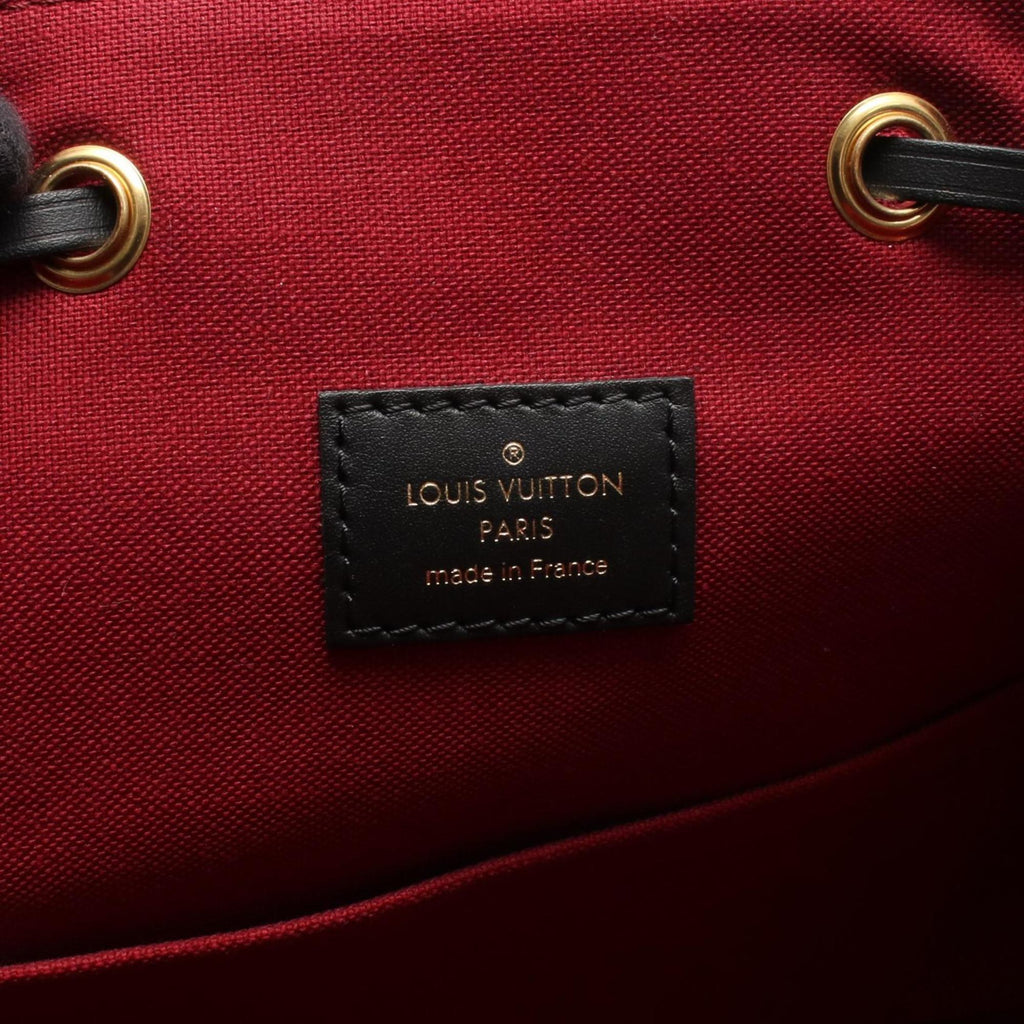 Louis Vuitton Black Brown Coated Canvas Leather Backpack Handbag