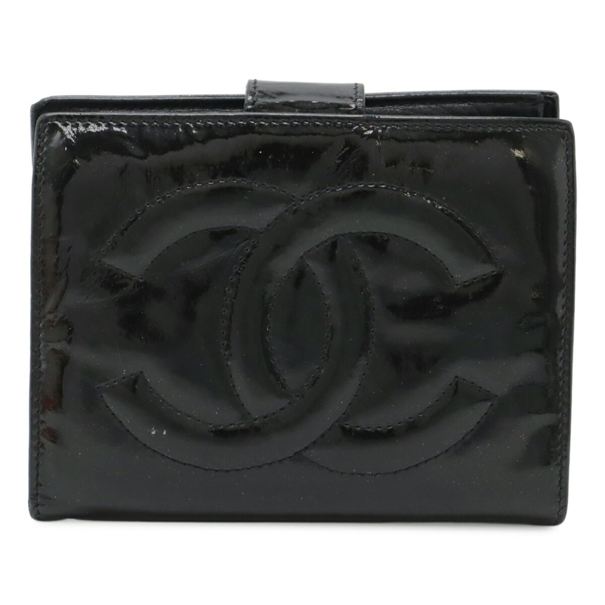 Chanel Black Patent Leather Wallet (Bi-Fold)