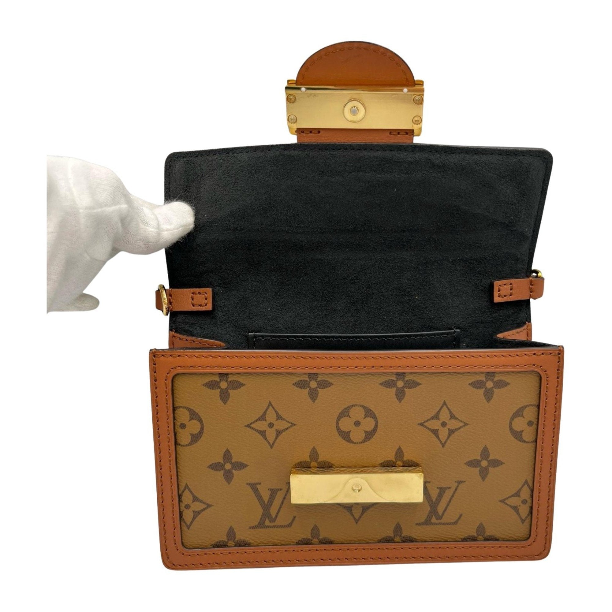 Louis Vuitton Brown Leather Shoulder Bag