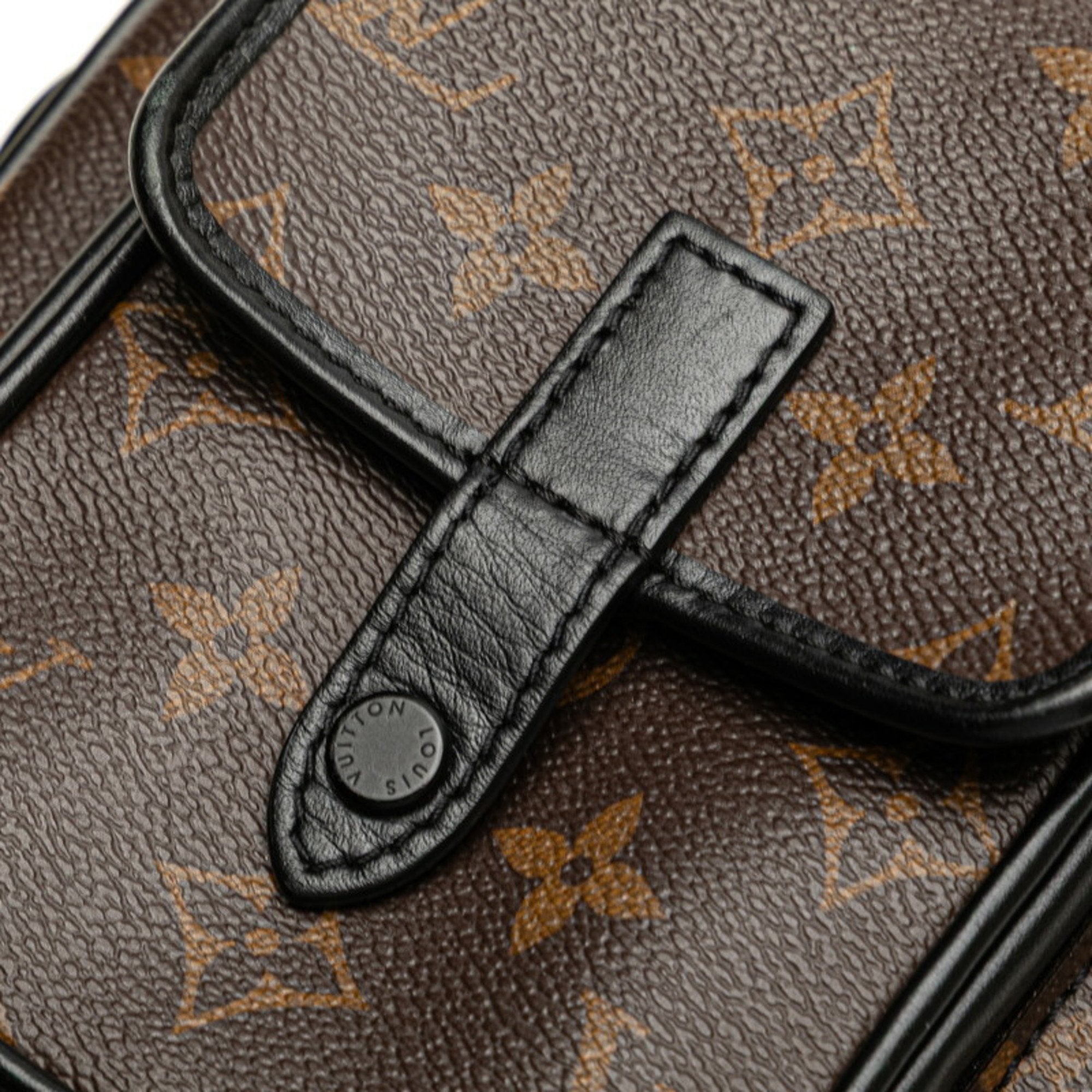 Louis Vuitton Monogram Macassar Black Brown Pvc Leather Shoulder Bag
