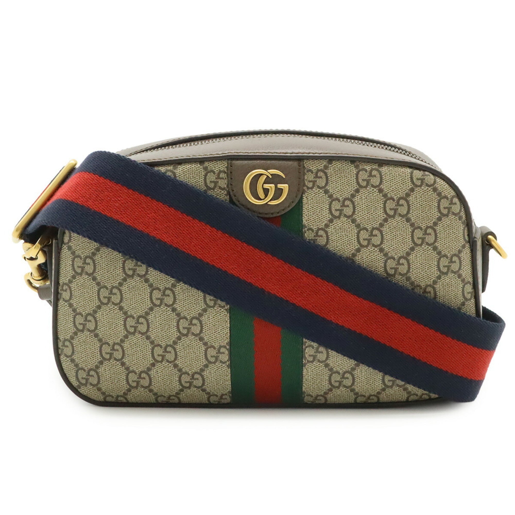 Gucci Ophidia Beige Brown Green Red Color Gg Supreme Leather Clutch Bag Shoulder Bag Sling Bag (Pre-Owned)