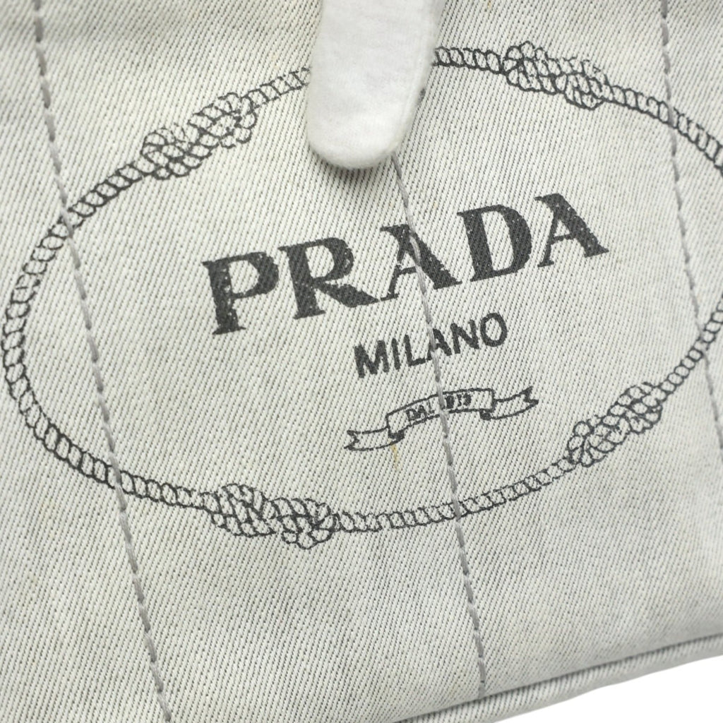 Prada White Canvas Tote Bag