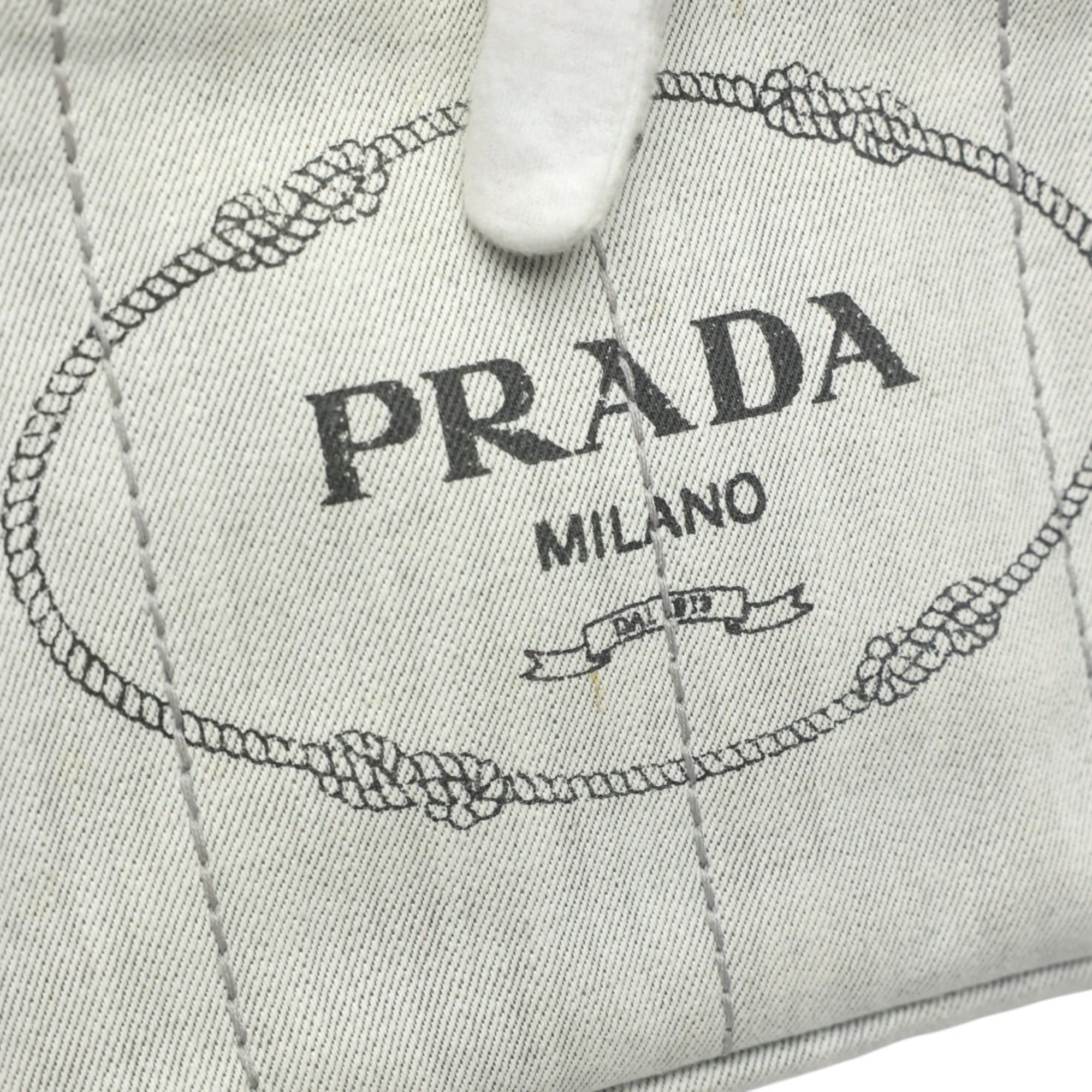 Prada White Canvas Tote Bag