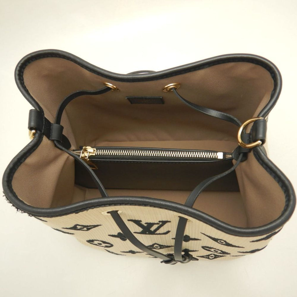 Louis Vuitton Beige Noir Cotton Canvas Leather Shoulder Bag