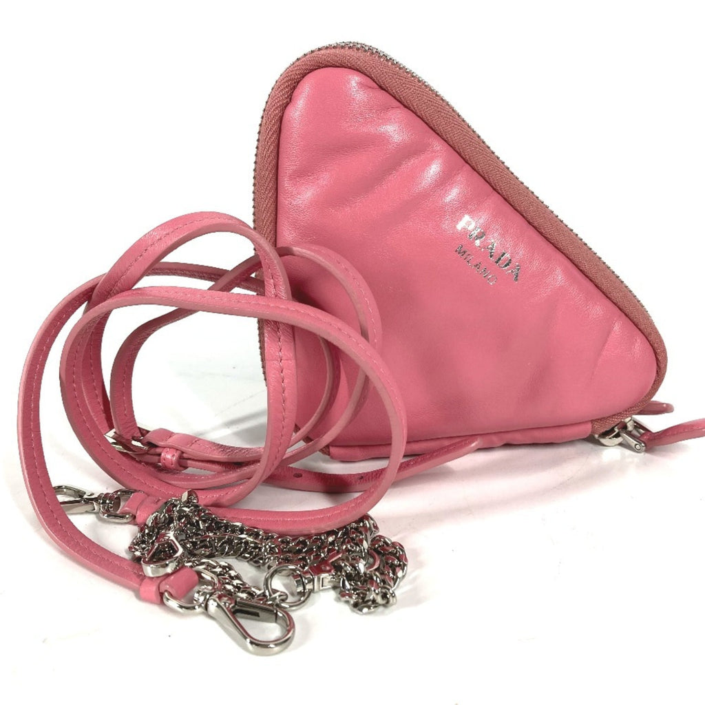 Prada Pink Leather Pochette Pouch Shoulder Bag