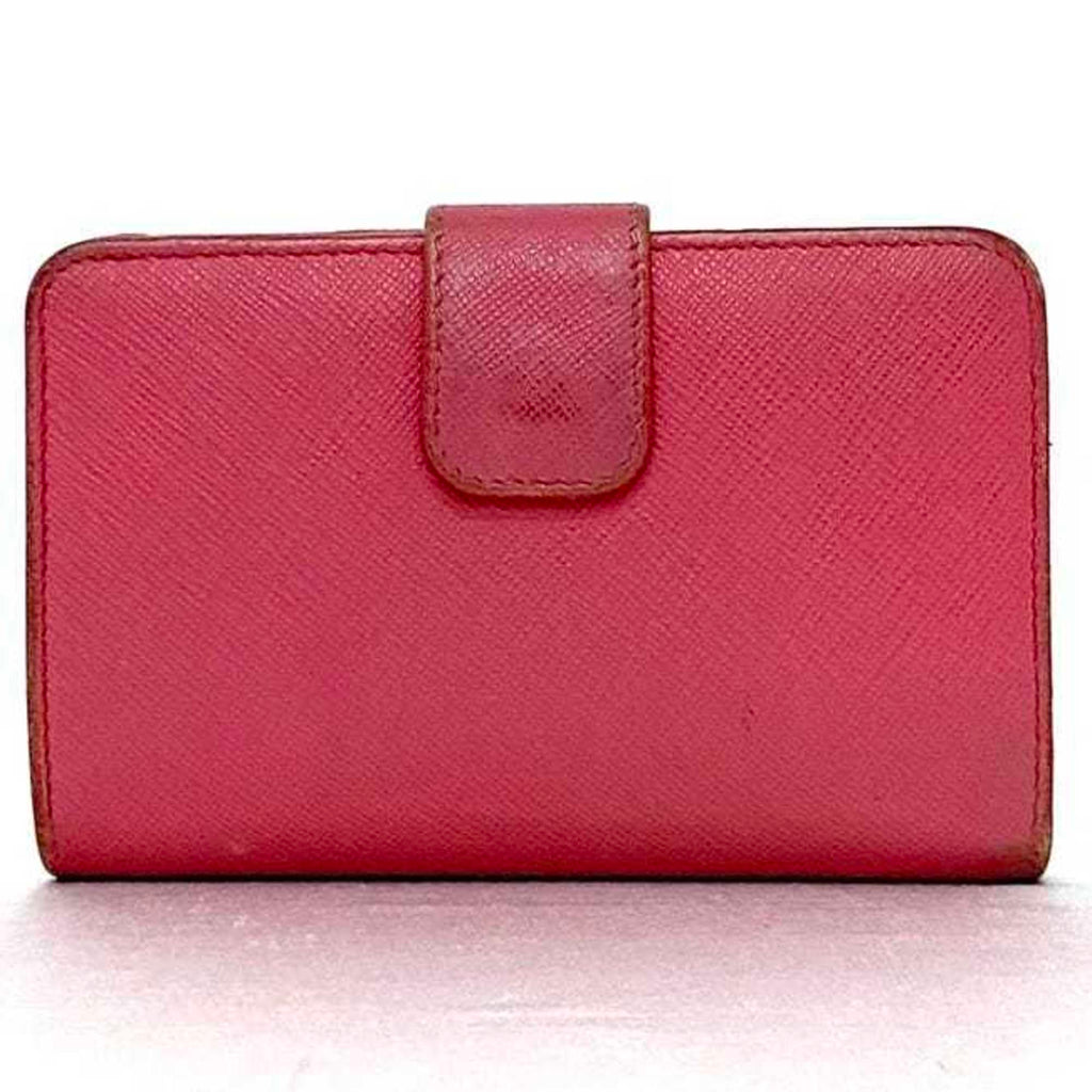Prada Pink Saffiano Metal Wallet (Bi-Fold)