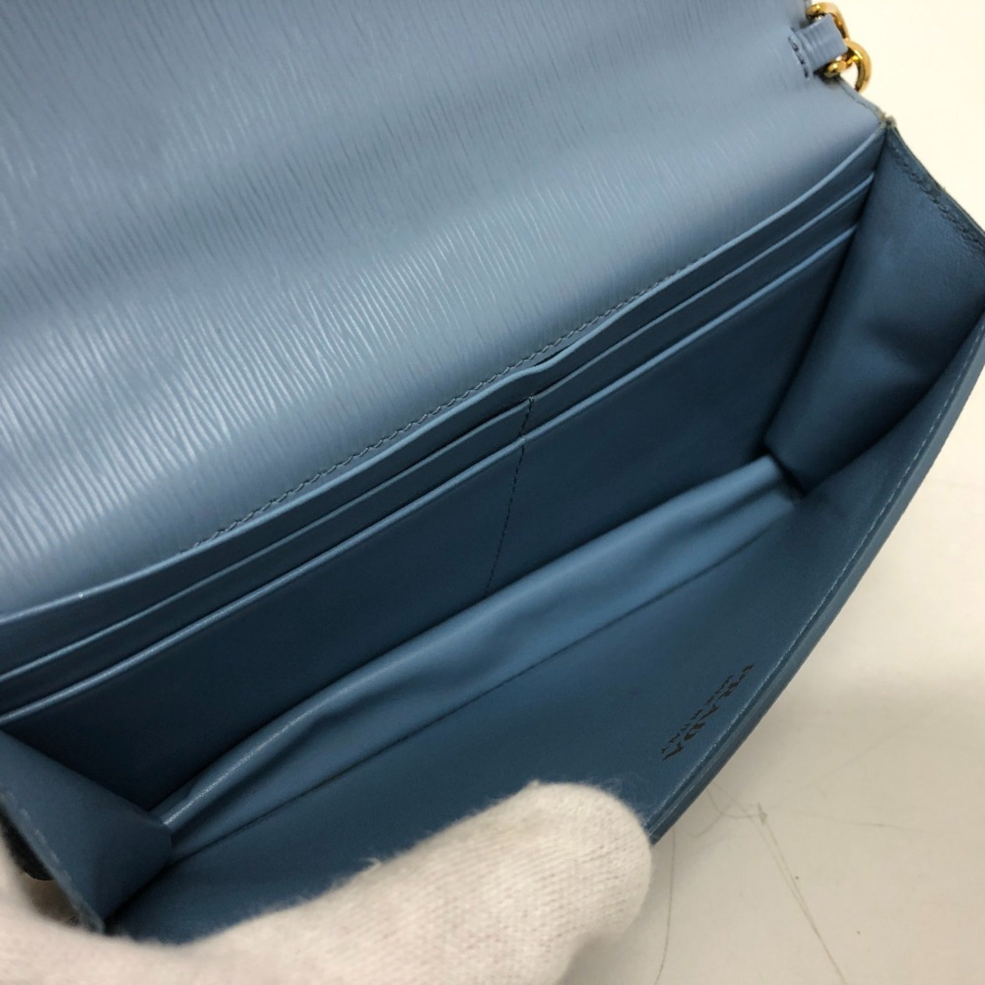 Prada Blue Leather Shoulder Bag