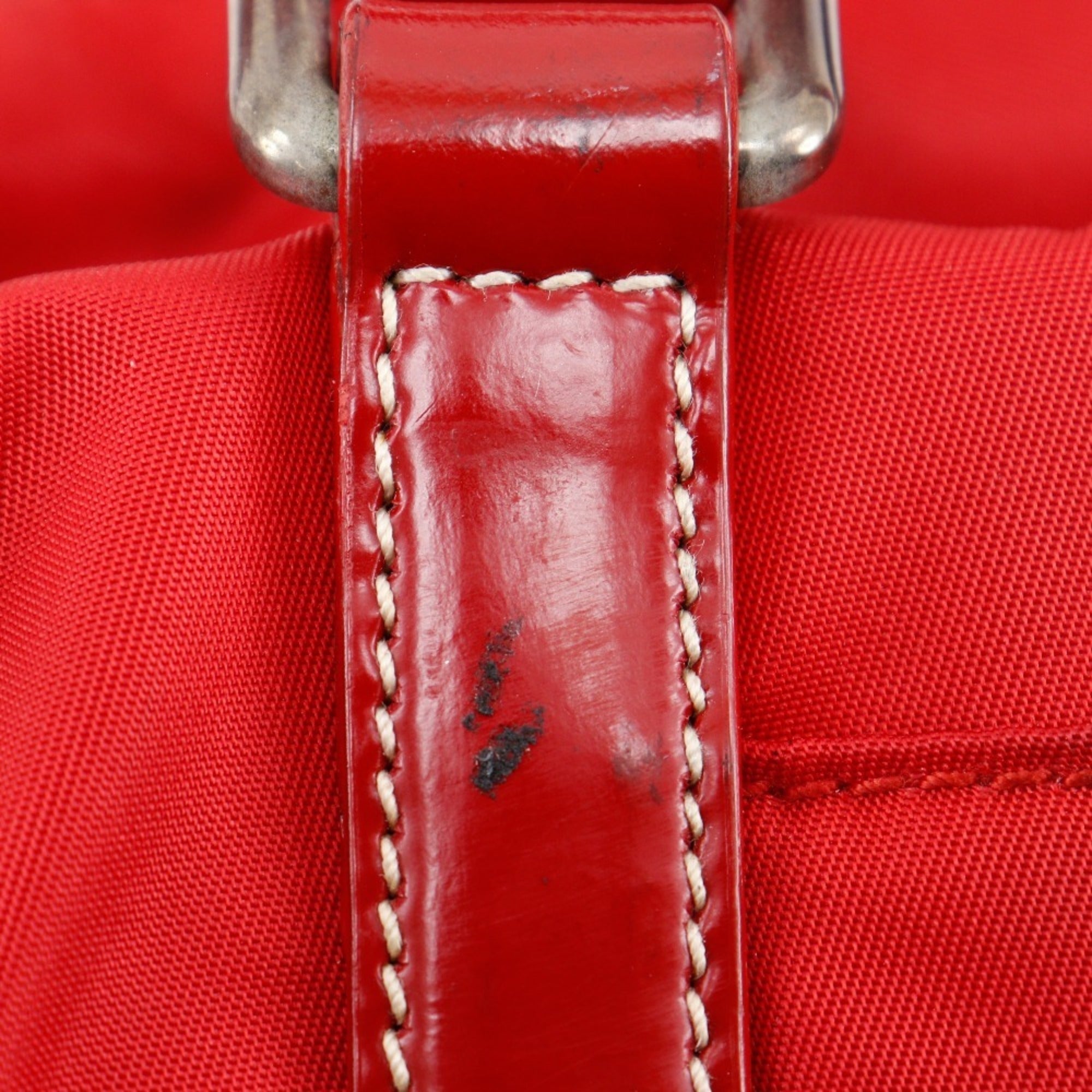Prada Red Color Nylon Handbag
