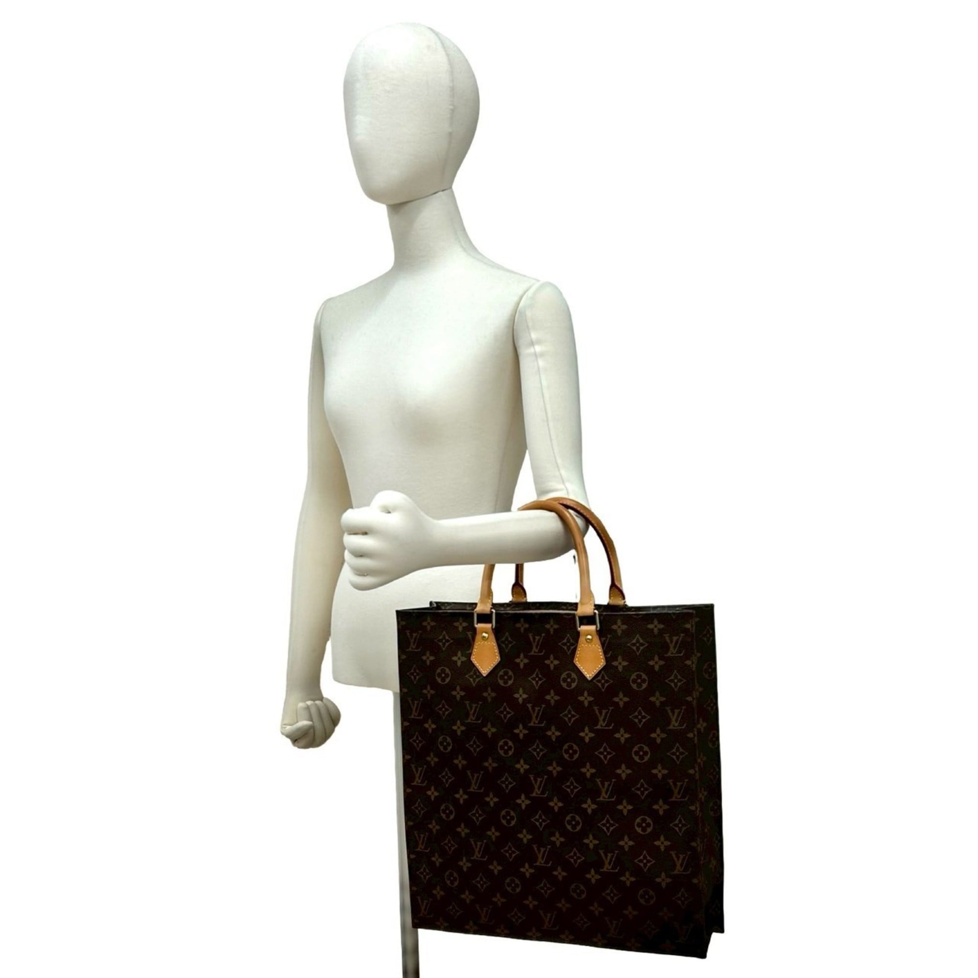 Louis Vuitton Brown Leather Pvc Handbag Tote Bag