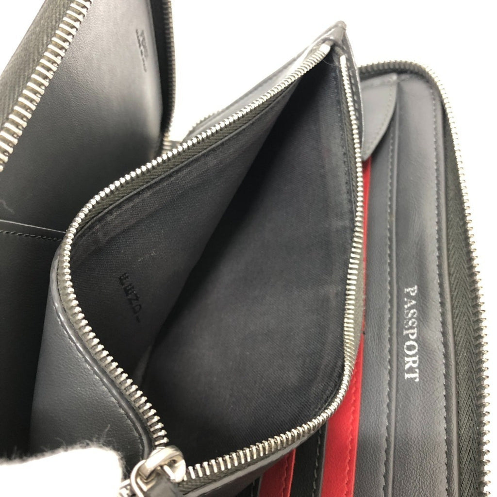 Fendi Gray Leather Long Wallet (Bi-Fold)