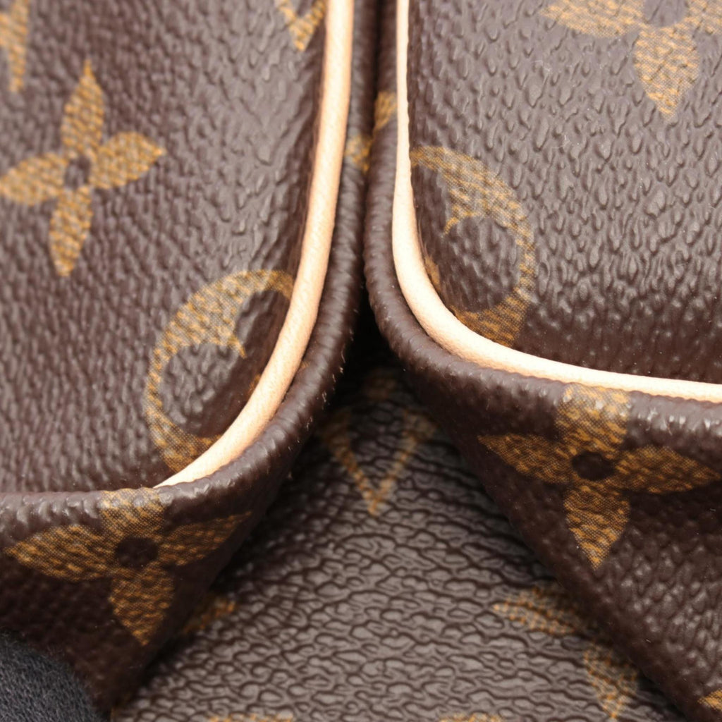 Louis Vuitton Brown Coated Canvas Leather Boston Bag Handbag