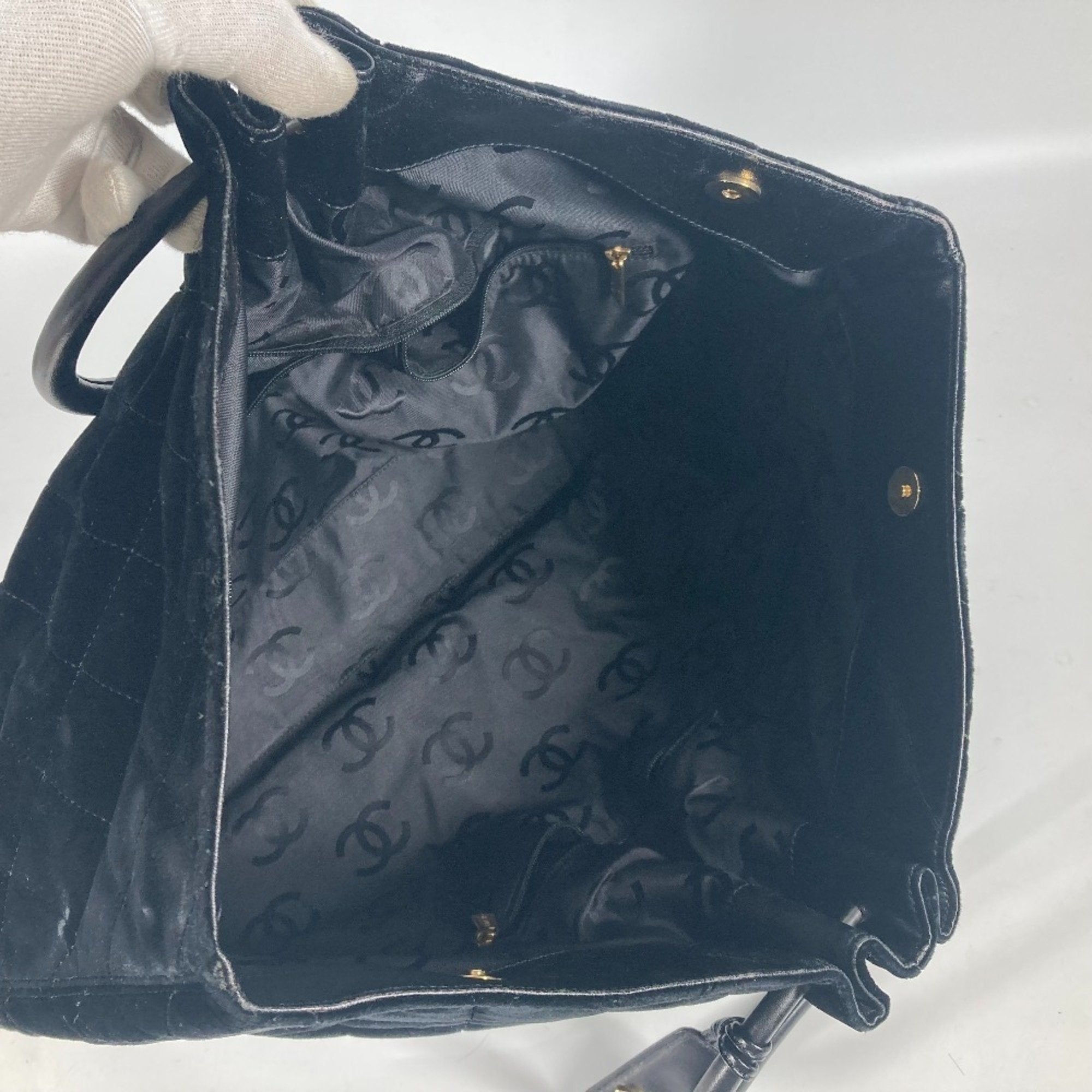 Chanel Black Leather Handbag Tote Bag