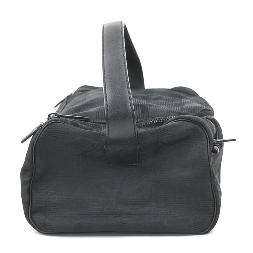 Chanel Black Nylon Jacquard Handbag Vanity Bag