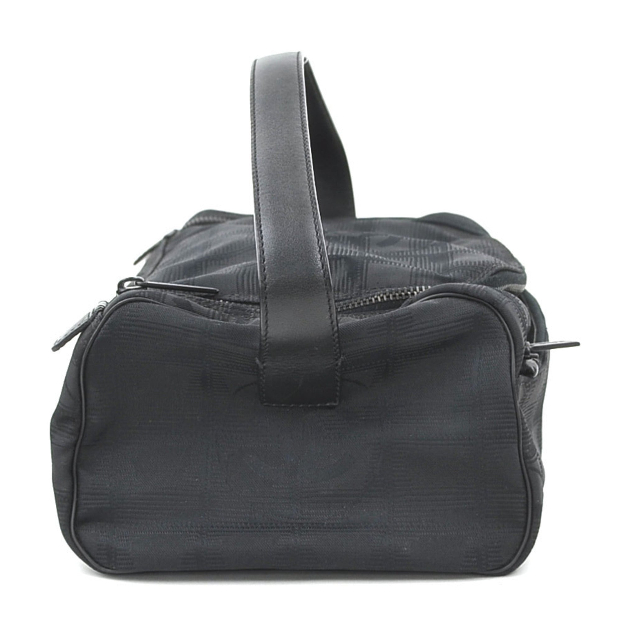 Chanel Black Nylon Jacquard Handbag Vanity Bag