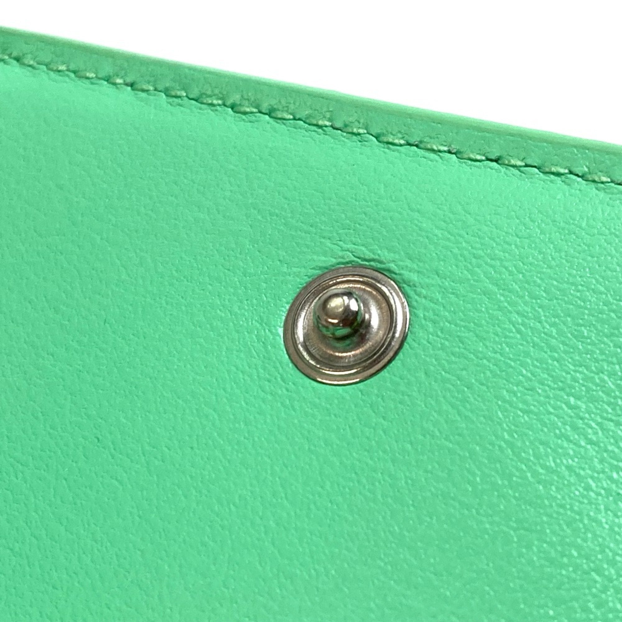 Bottega Veneta Green Leather Wallet (Tri-Fold)