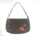 Louis Vuitton Monogram Brown Monogram Cherry Red Color Pochette Pouch