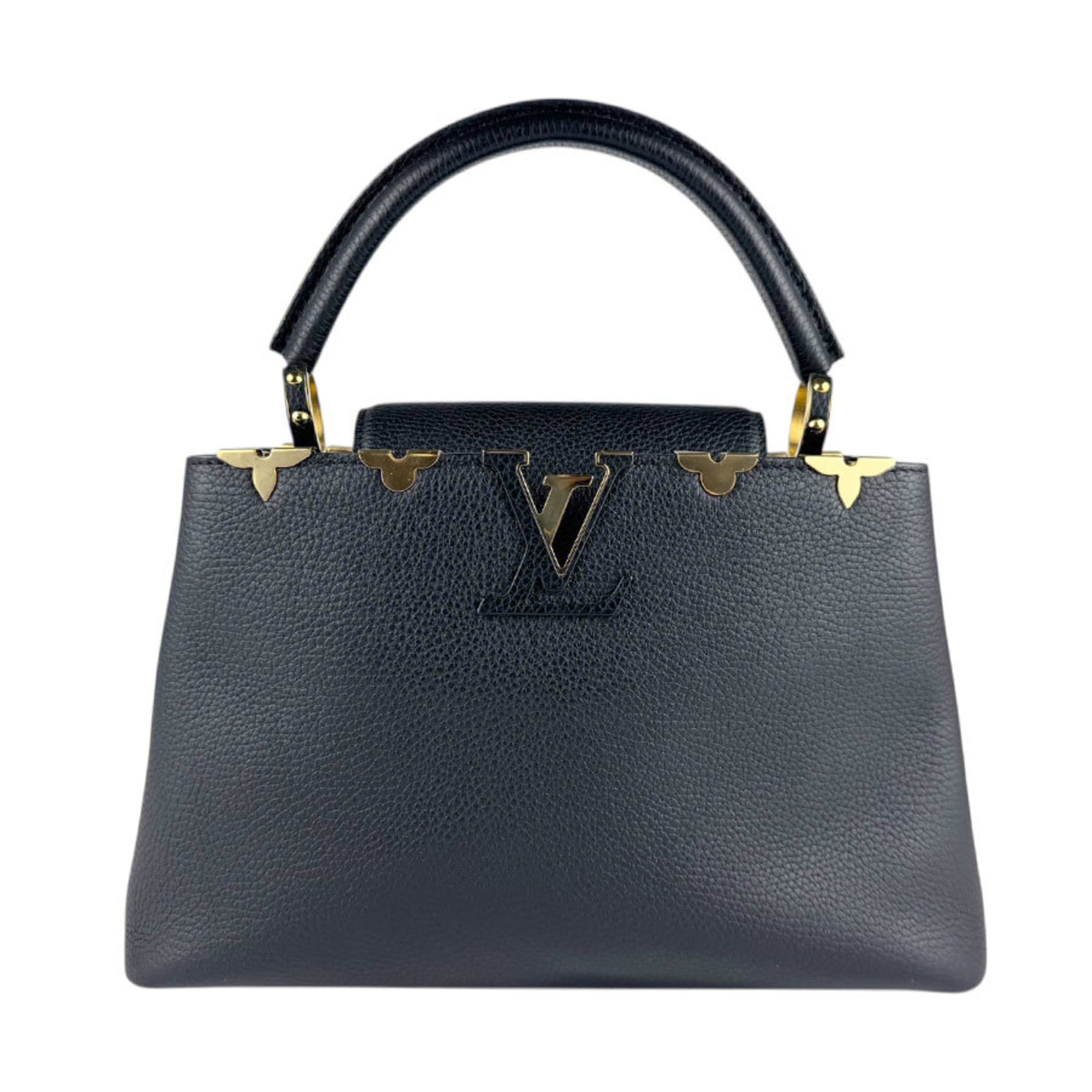 Louis Vuitton Noir Leather Handbag Shoulder Bag