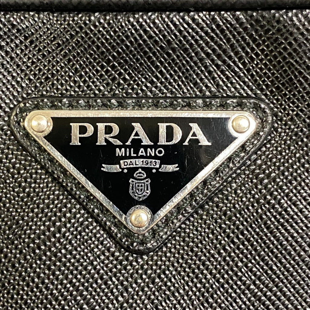 Prada Saffiano Black Leather Saffiano Triangle Beach Bag Sling Bag