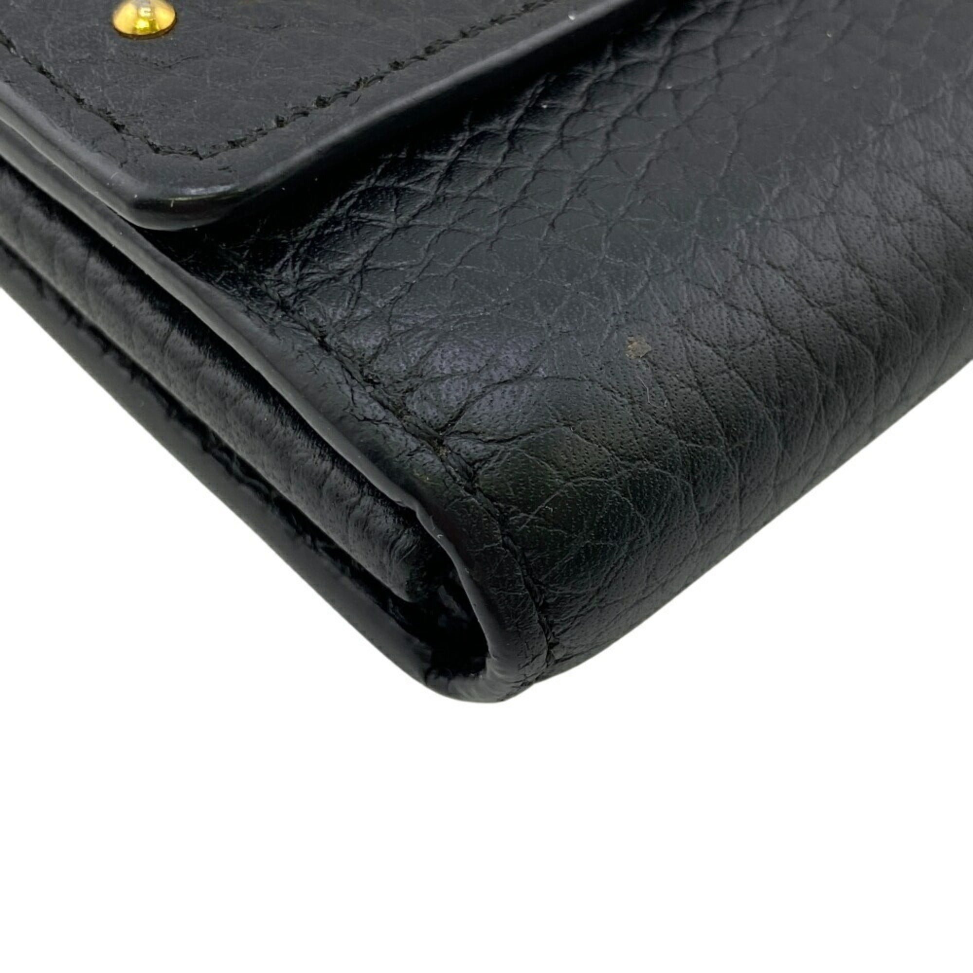Louis Vuitton Black Leather Long Wallet