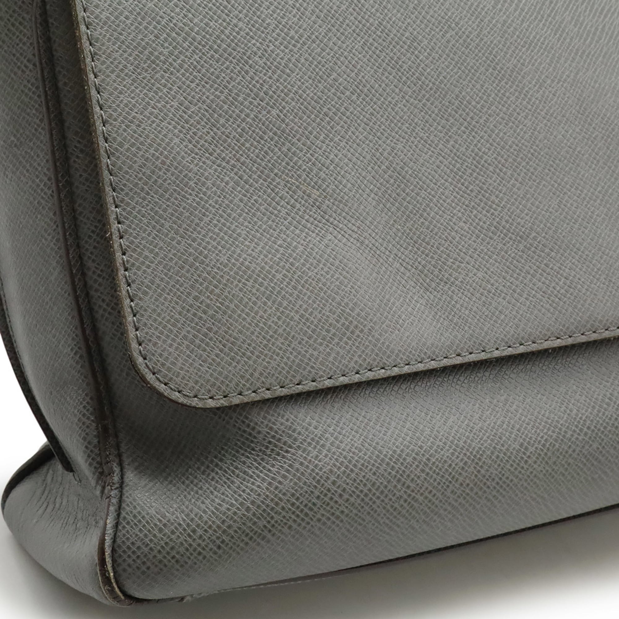 Louis Vuitton Gray Leather Handbag Shoulder Bag