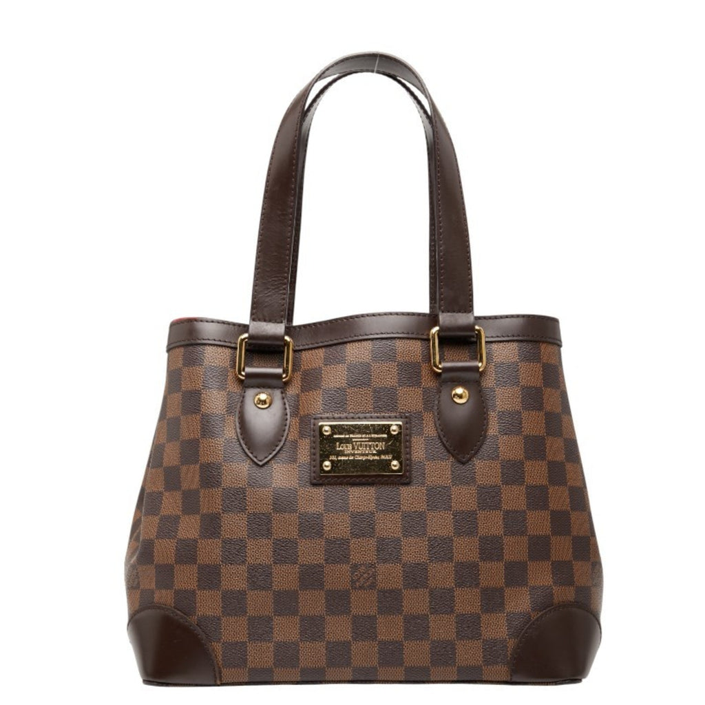 Louis Vuitton Damier Brown Damier Canvas Ebene Leather Handbag Tote Bag