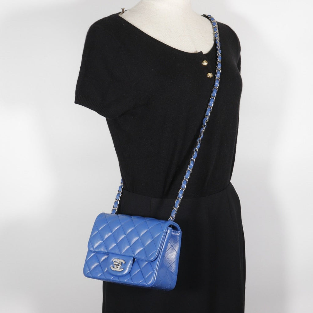 Chanel Blue Leather Shoulder Bag