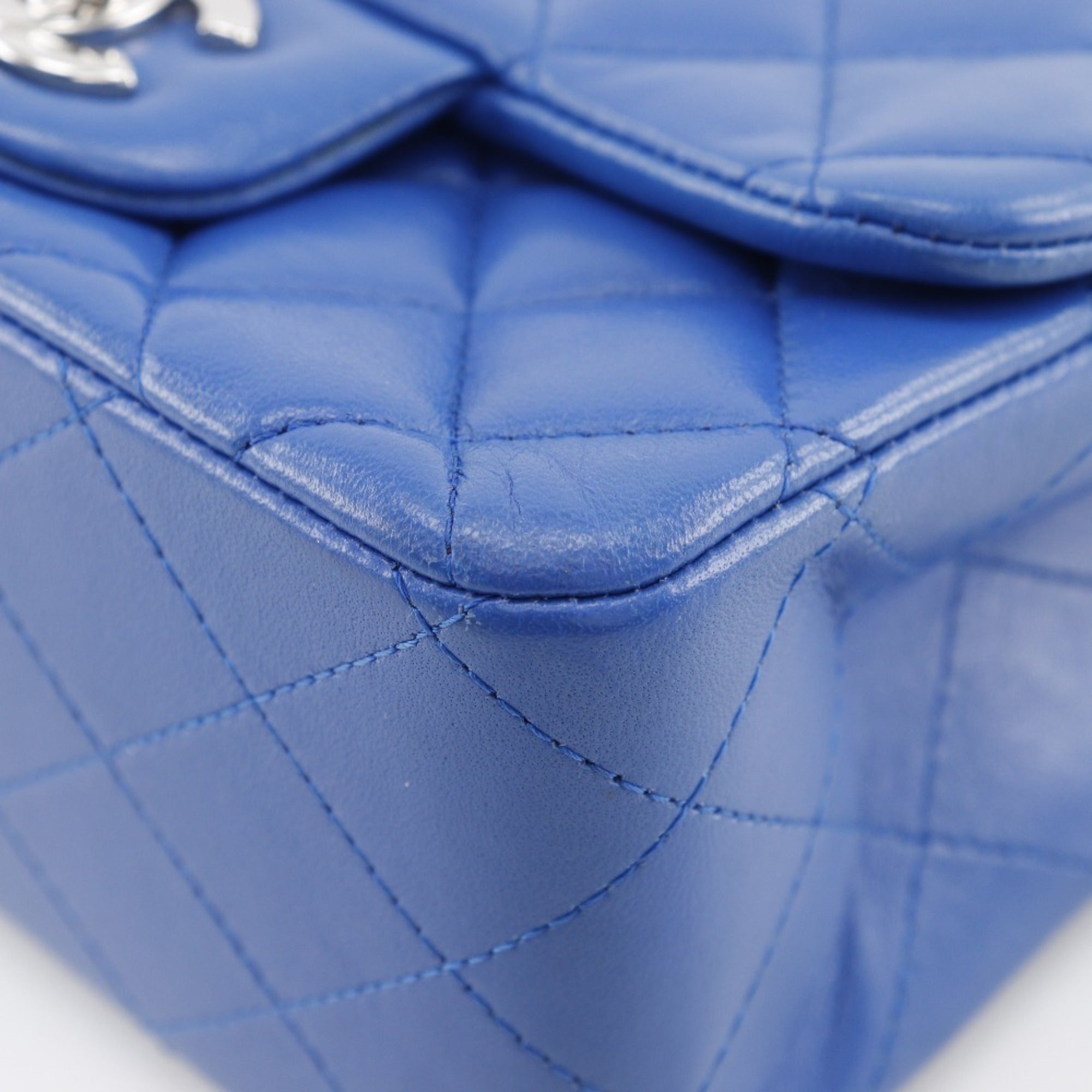 Chanel Blue Leather Shoulder Bag
