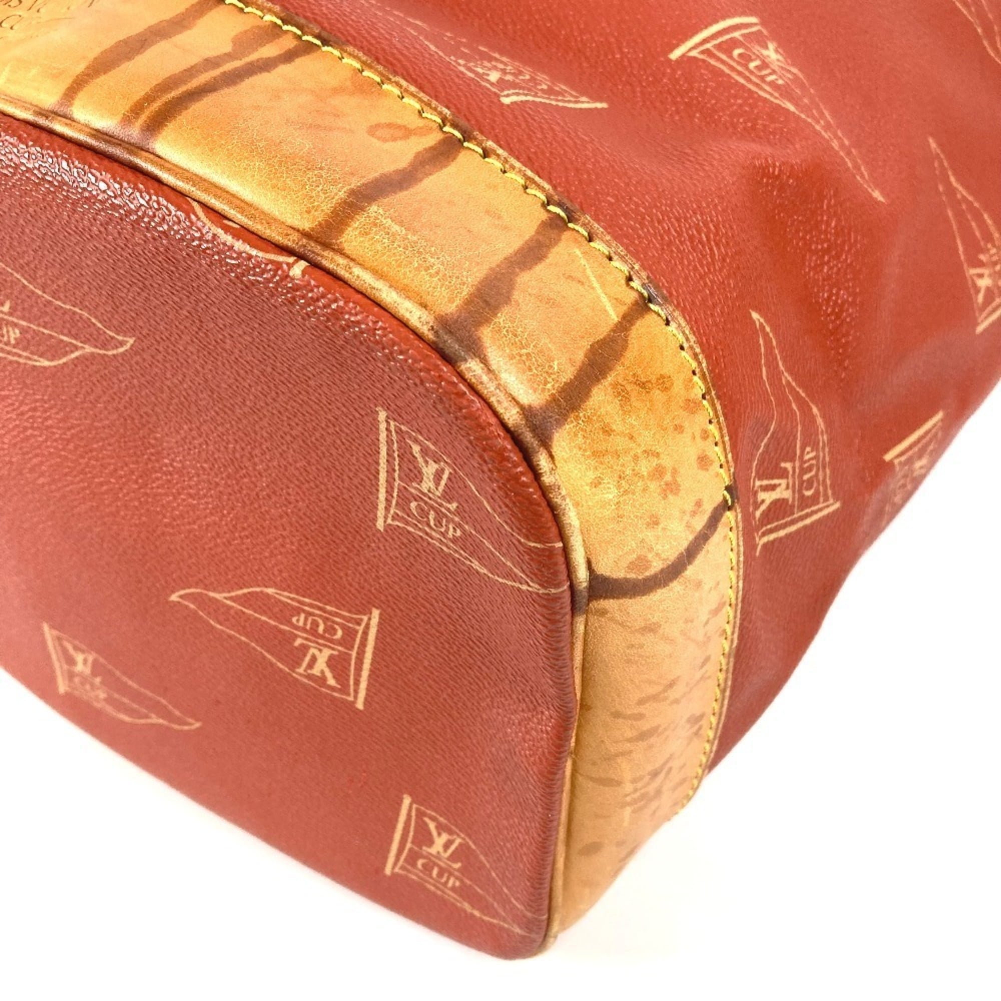 Louis Vuitton Orange Leather Canvas Shoulder Bag