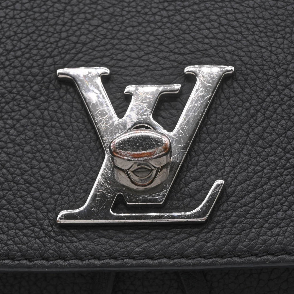Louis Vuitton Black Leather Backpack