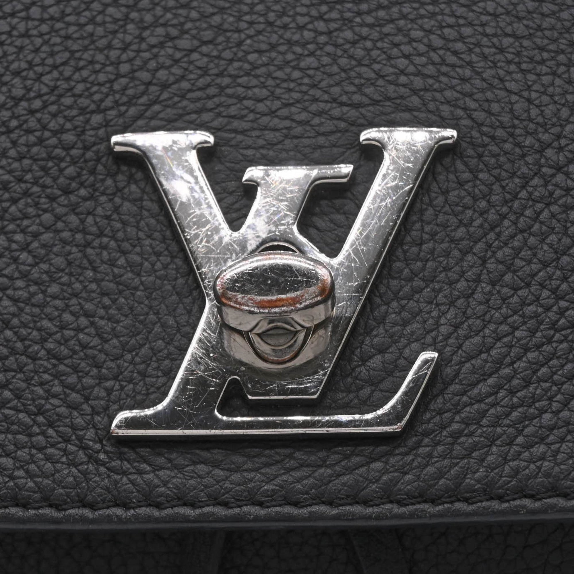 Louis Vuitton Black Leather Backpack