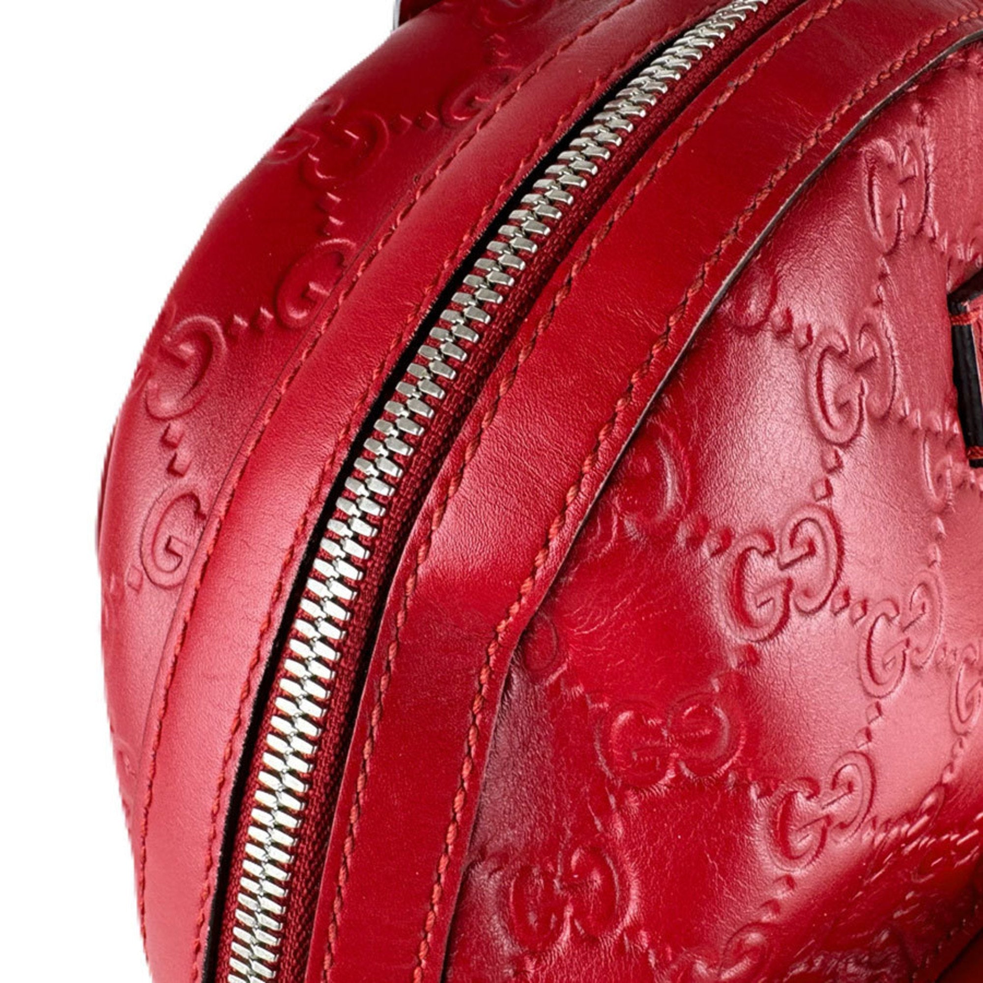 Gucci Red Color Leather Backpack (Pre-Owned)