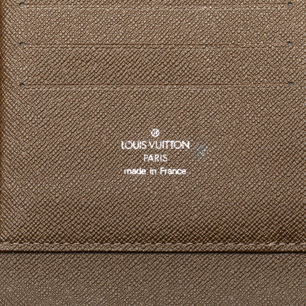 Louis Vuitton Brown Grizzly Leather Pvc Long Wallet