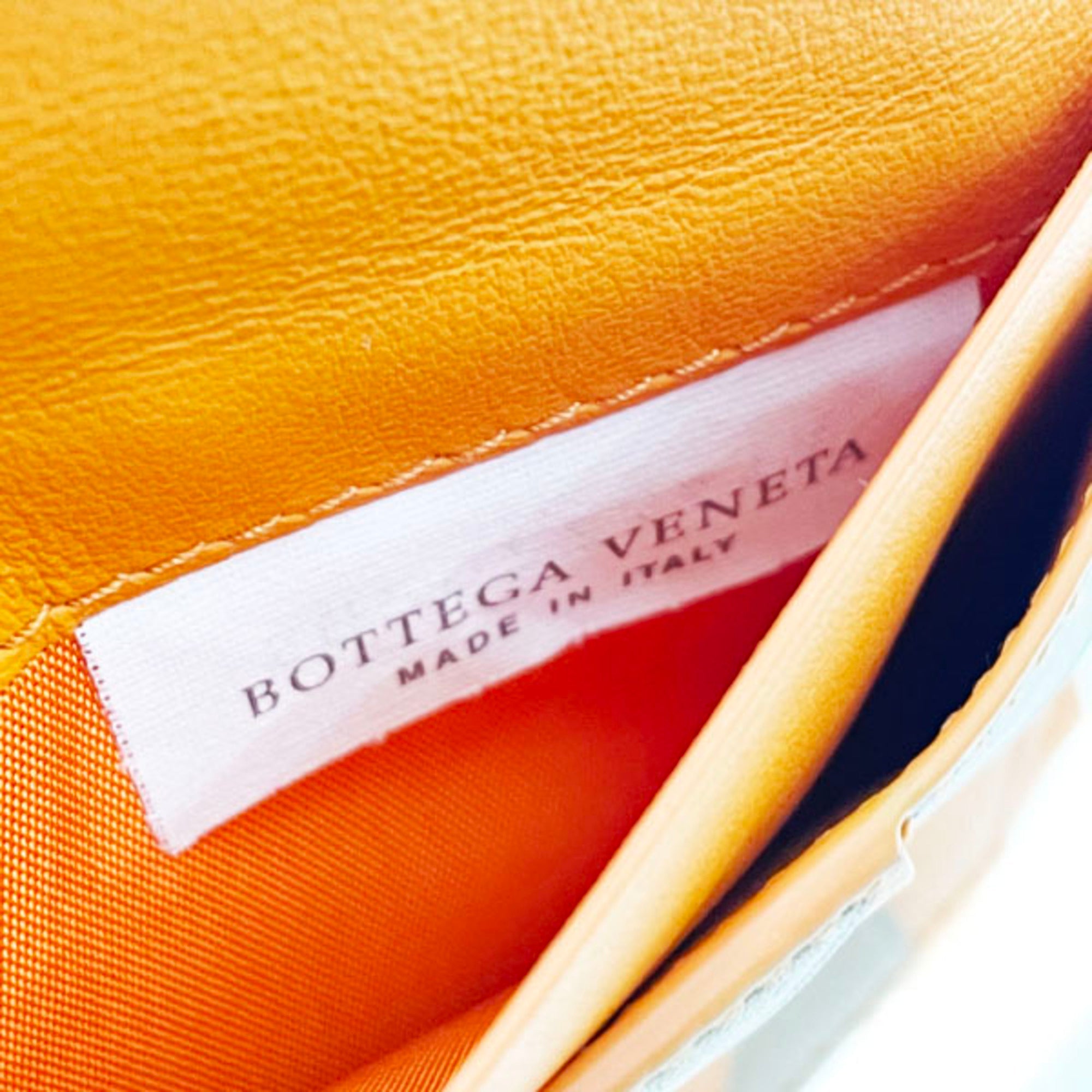 Bottega Veneta Light Brown Orange Leather Wallet (Bi-Fold)