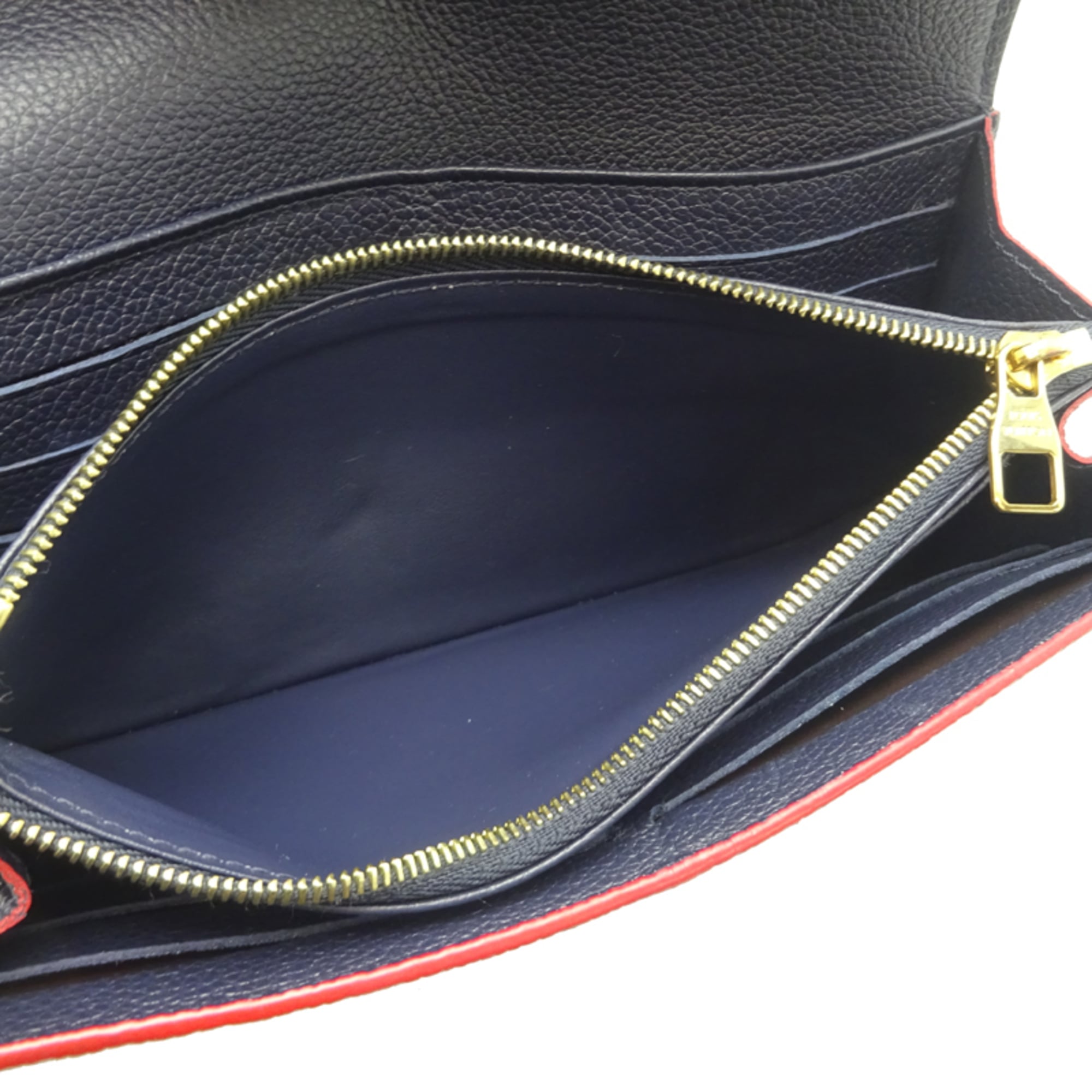 Louis Vuitton Marine Rouge Navy Red Color Monogram Empreinte Long Wallet