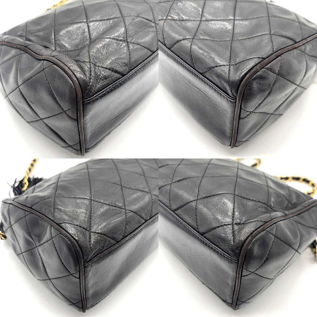 Chanel Matelasse Black Leather Shoulder Bag