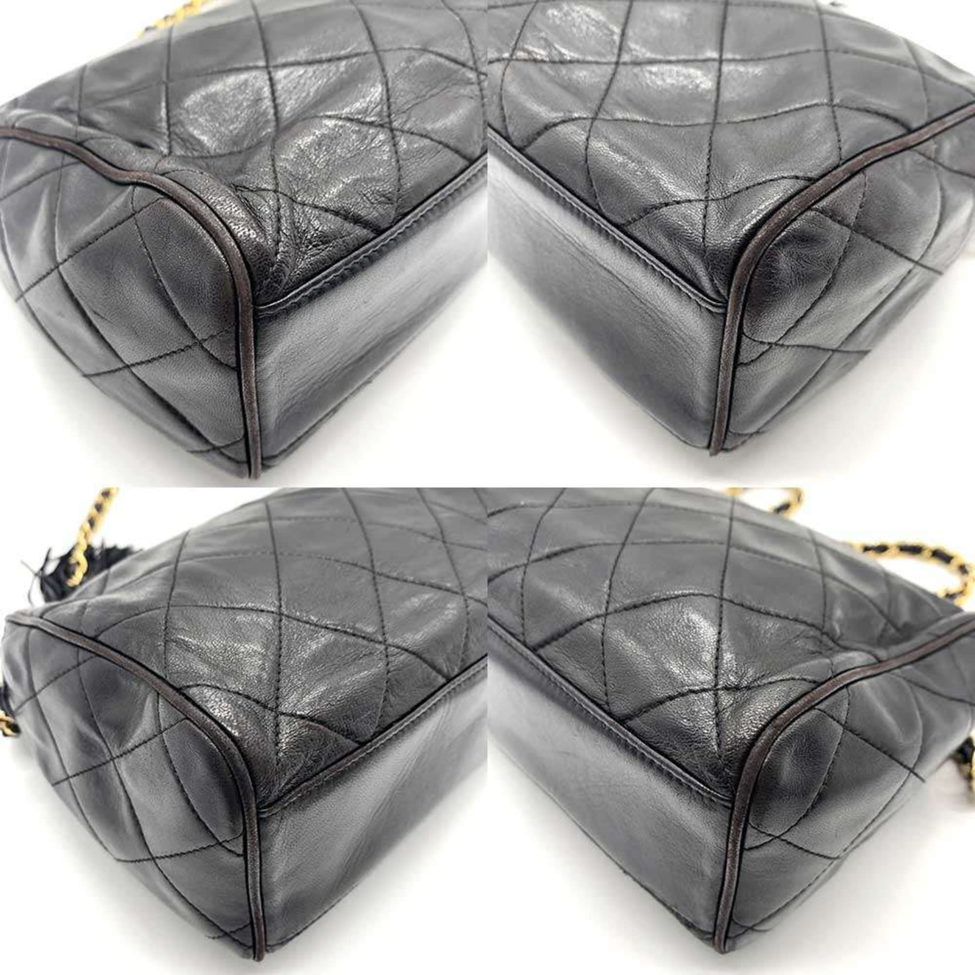 Chanel Matelasse Black Leather Shoulder Bag