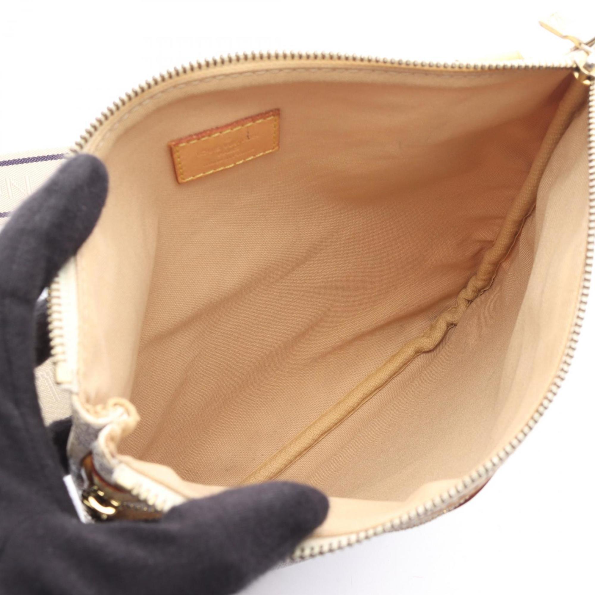 Louis Vuitton White Coated Canvas Leather Shoulder Bag