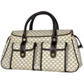 Celine Macadam White Coated Canvas Leather Handbag